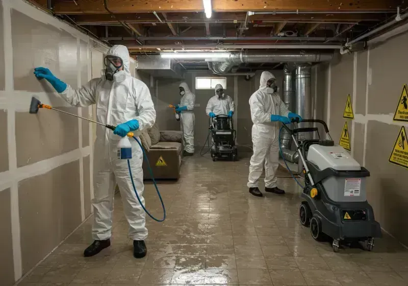 Basement Moisture Removal and Structural Drying process in French Settlement, LA